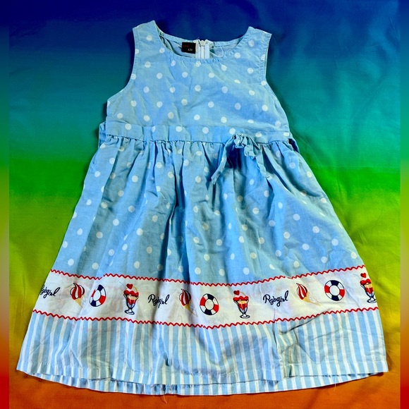 Adorable blue ice cream cotton dress 4-5T size 120 by Sunini - Picture 1 of 2